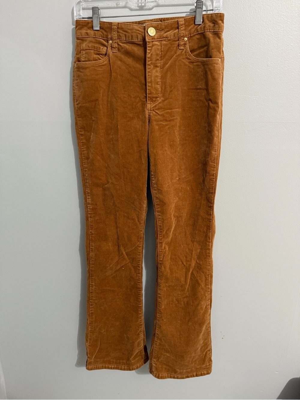Kut From The Kloth Pants Womens 2 Ana High Rise Fab Ab Flare Leg Rust Caramel